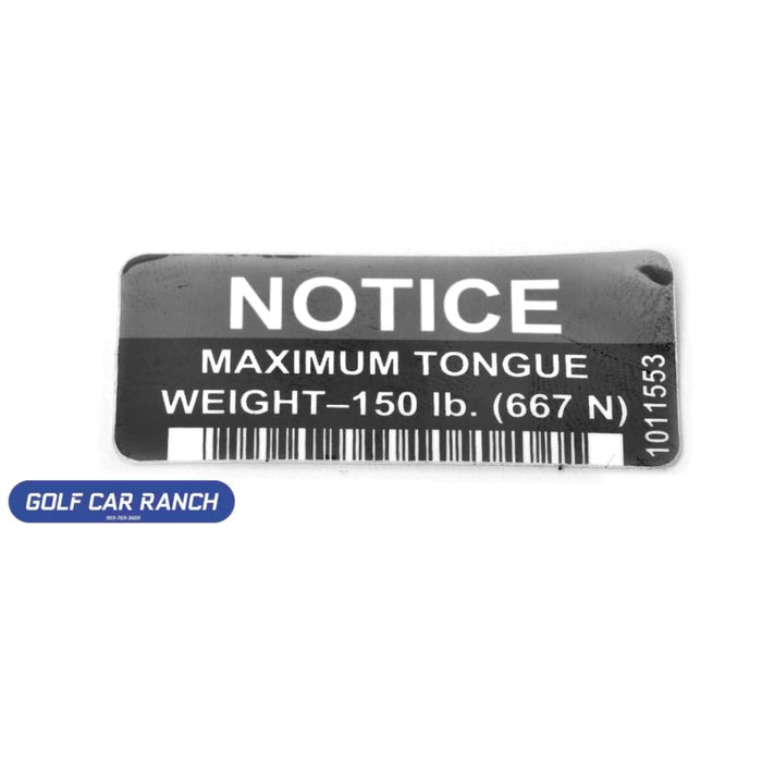 1011553 DECAL TRAILER HITCH XRT - ACCESSORY