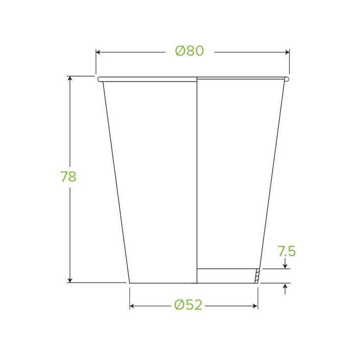 6oz/230mL (80mm) Black Single Wall BioCup - 1000pcs/ctn - TEM IMPORTS™