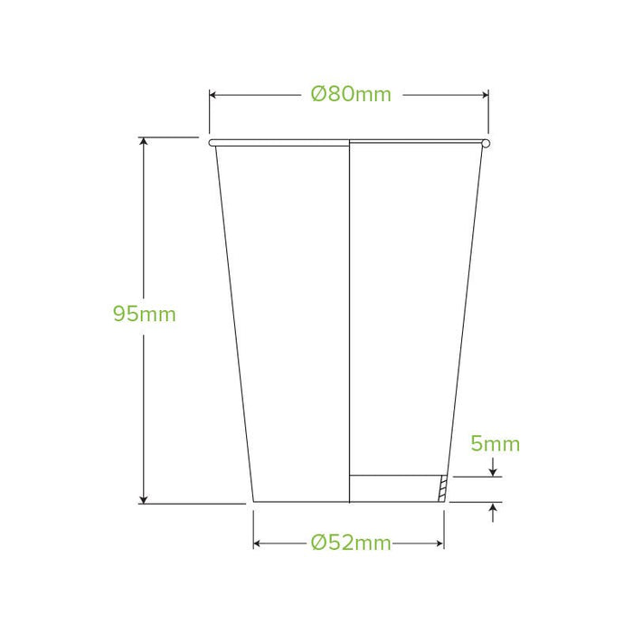 8oz/280mL (80mm) Black Single Wall BioCup - 1000pcs/ctn - TEM IMPORTS™