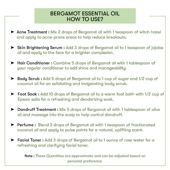 Bergamot Essential Oil how to use