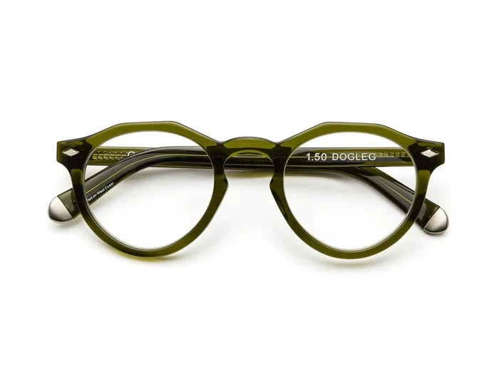 Caddis Dogleg Reading Glasses - Heritage Green