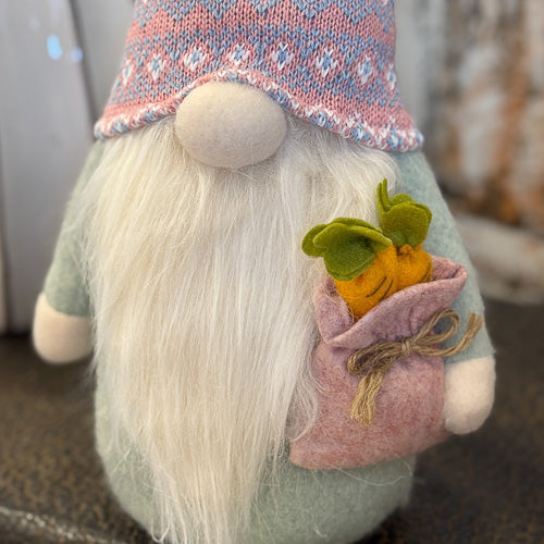 Carrot Basket Bunny Gnome