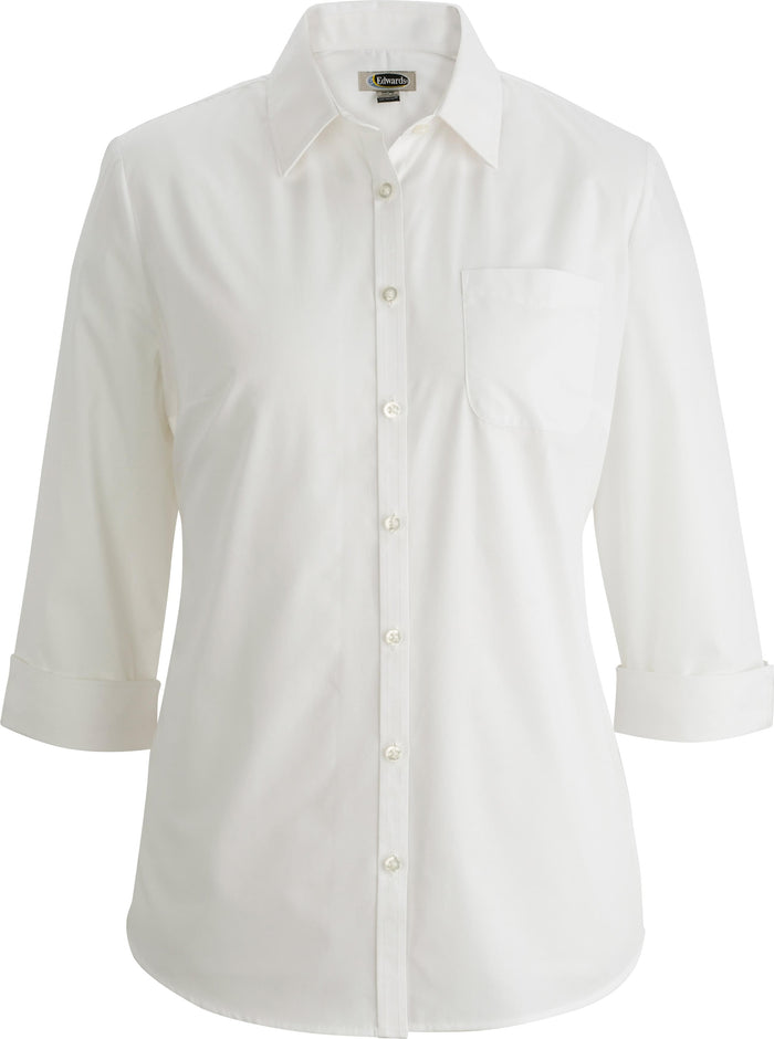 EDWARDS ESSENTIAL BROADCLOTH THREE QUARTER SLEEVE LADIES SHIRT