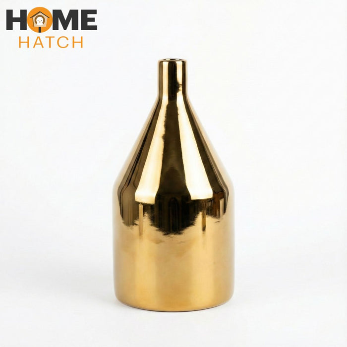 Gold Metallic Ceramic Vase – Modern Luxury Decorative Table Vase