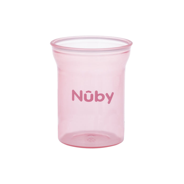 The Nuby Grape Cutter in pink, shown on a plain white background, is designed for easy baby food preparation and features the Nuby logo in matching pink letters.