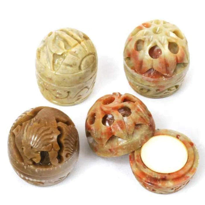 Lotus Solid Perfume in Hand Carved Stone Jar
