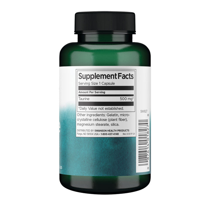 Swanson Taurine 500mg Capsules _2