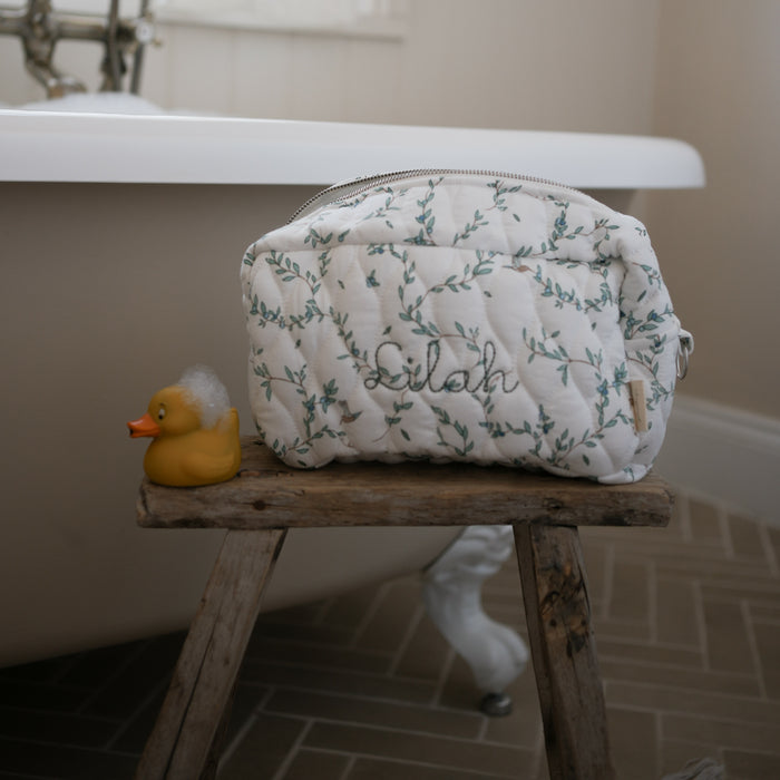 Toiletry Pouch Secret Garden On Bed
