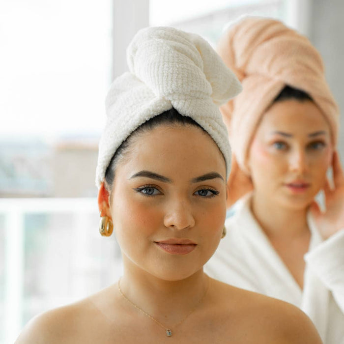 VOLO Hero Hair Towel- Salt White Luxe Tube