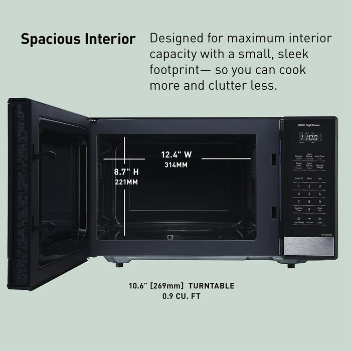 0.9 cu.ft. Compact Microwave Oven, 900W - NN-SB458S