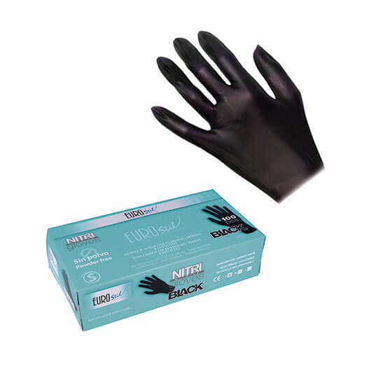 1o1BARBERS NITRILE GLOVES BLACK 100PCS - MEDIUM