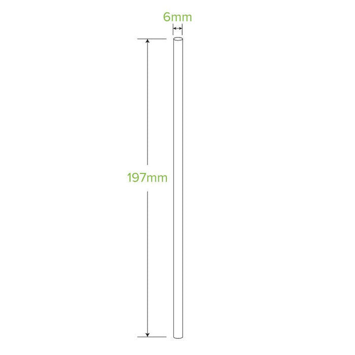 6mm Regular Black Stripe BioStraw - 2500pcs/Ctn - TEM IMPORTS™