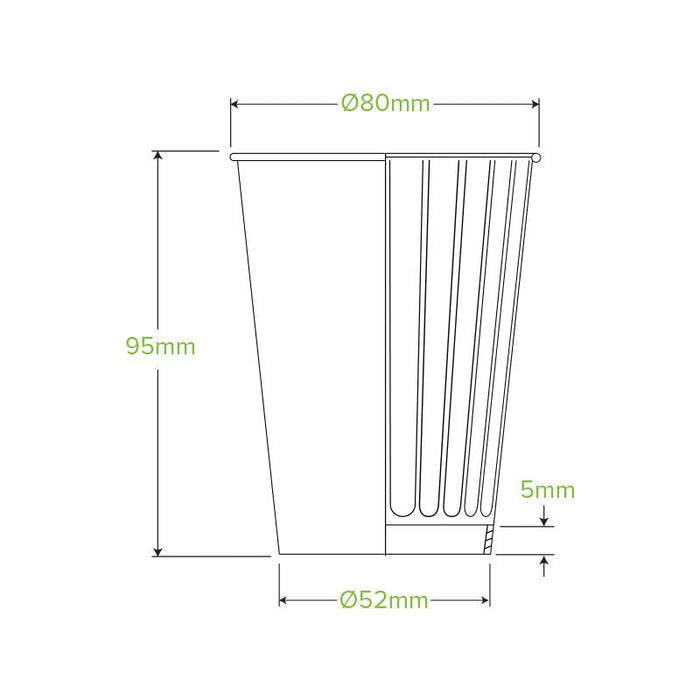 8oz/255mL (80mm) Leaf Double Wall BioCup - 1000pcs/ctn - TEM IMPORTS™