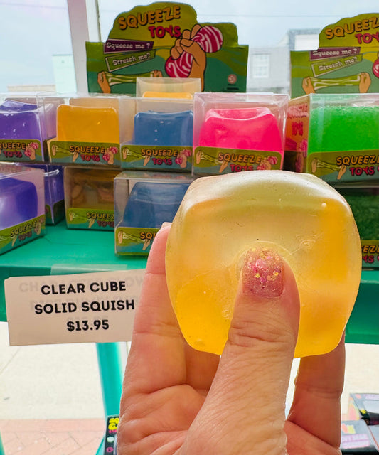 Clear Color Cube Solid Squish Toy