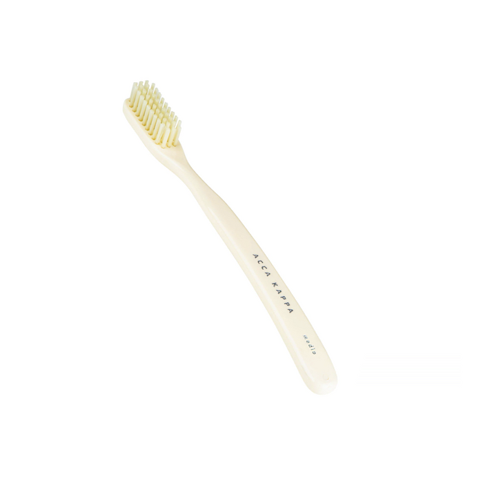 Acca Kappa Medium Ivory Vintage Toothbrush with Nylon Bristles (Vegan Friendly).