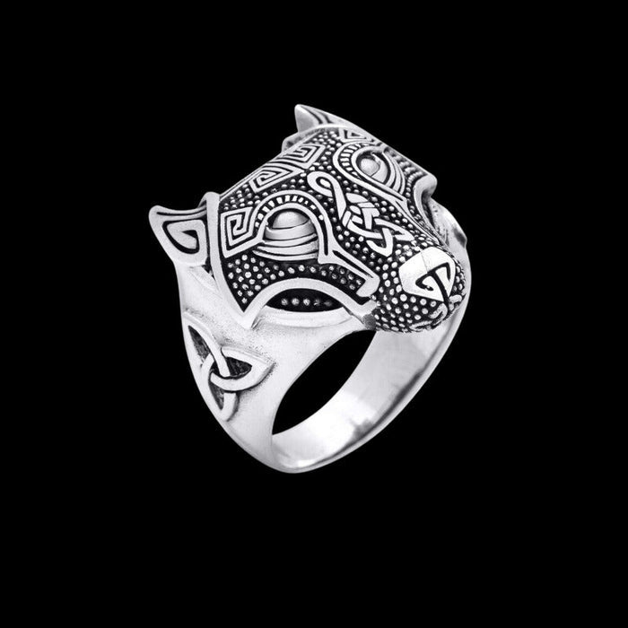 vkngjewelry Bagues Wolf Head Silver Sterling Ring