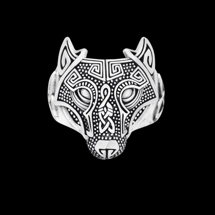 vkngjewelry Bagues Wolf Head Silver Sterling Ring