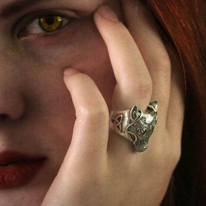 vkngjewelry Bagues Wolf Head Silver Sterling Ring