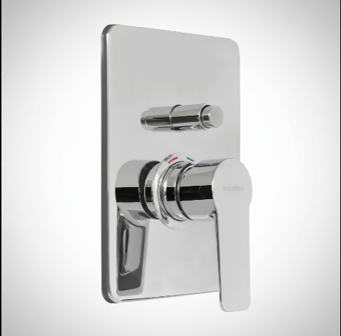 Aquatica Goccia Shower Mixer Bath Diverter Mains Pressure Chrome