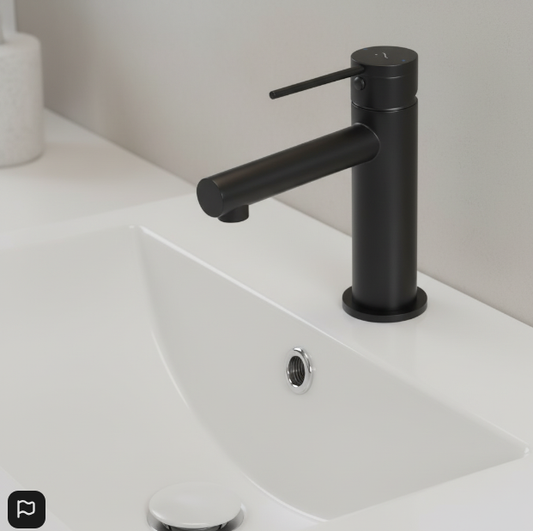 Aquatica Point Basin Mixer Chrome / Black