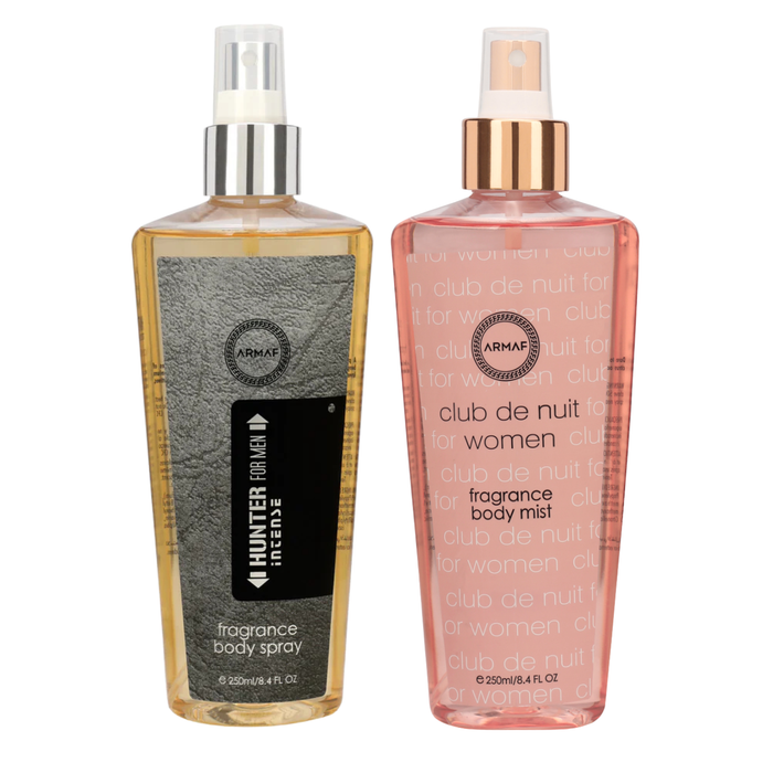 Armaf Hunter Intense & Club De Nuit Women Fragrance Body Mist for Men & Women - 250ML Each (Pack of 2)