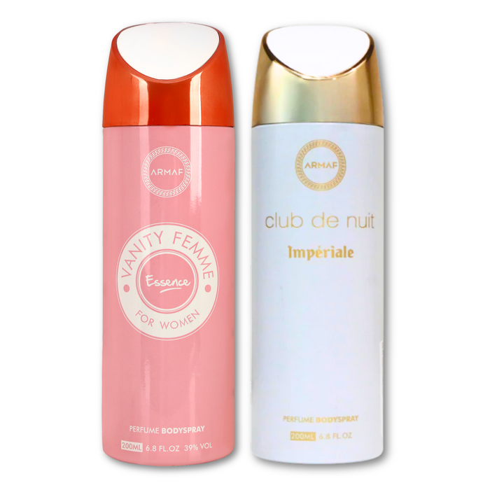 Armaf Vanity Femme Essence & Club De Nuit Imperiale Deodorants for Women 200ML Each (Pack of 2)