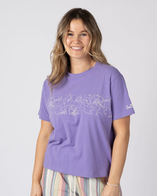Aster Womens Short Sleeve T-Shirt in Purple