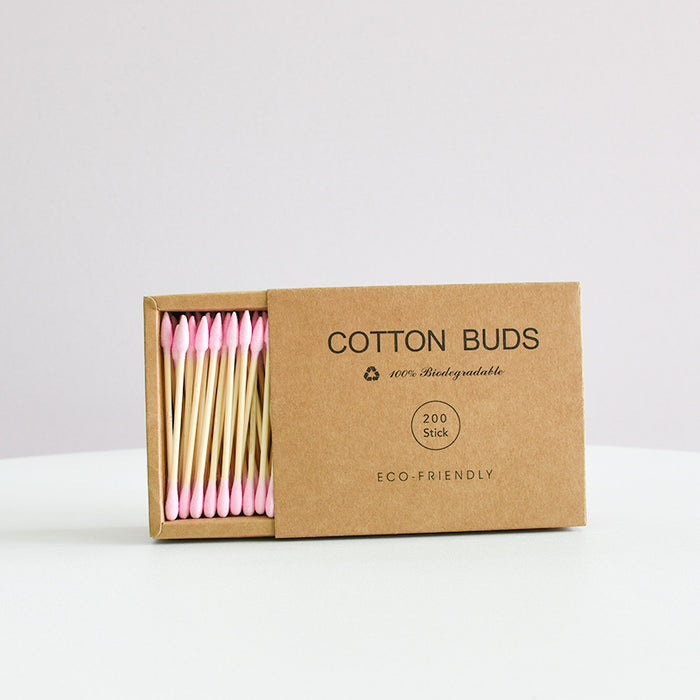 Bamboo Cotton Buds (Pink)