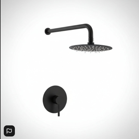 Bathroom Rain Shower System - Black Rainfall Shower Head