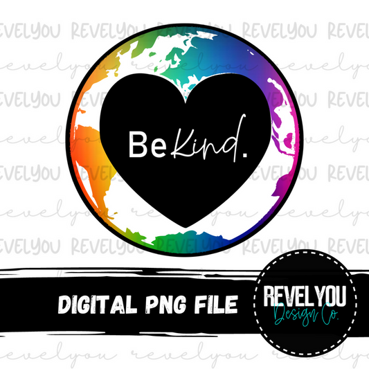 Be Kind Globe Script - PNG