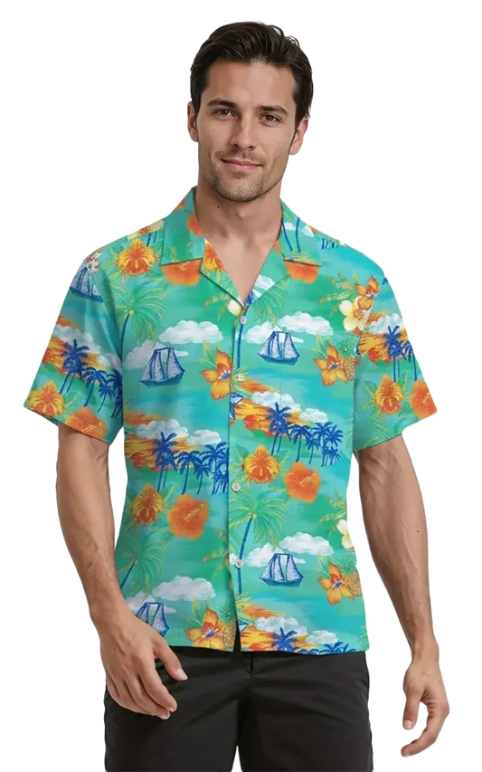 BG3103 - Tropic Print Camp Shirt