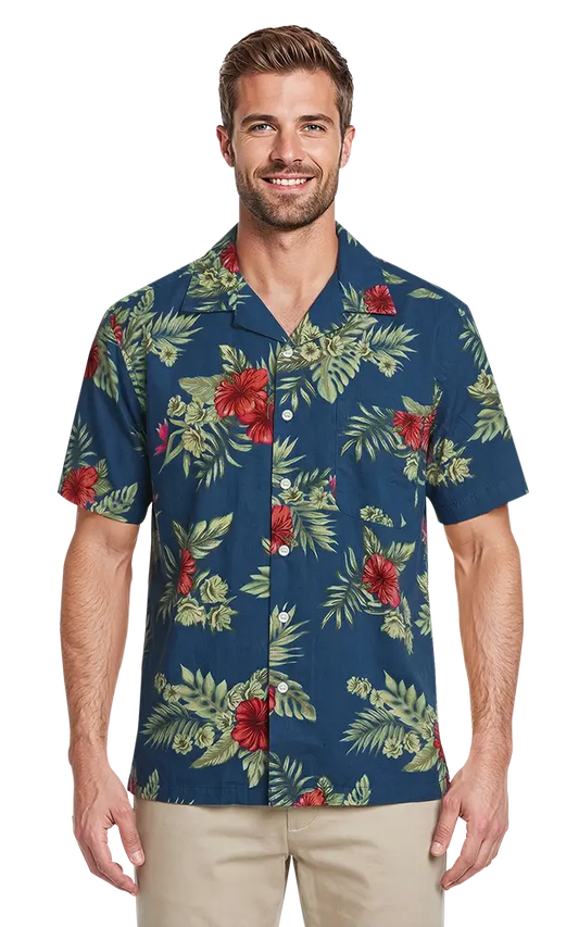 BG3105 - Floral Print Camp Shirt