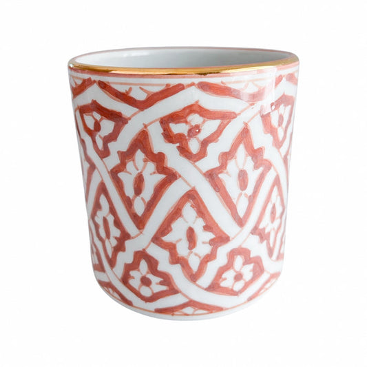 small traditional pattern hand painted ceramic moroccan vase