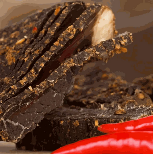 Ready-to-eat sliced chilli biltong 500g pack