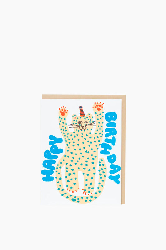 Birthday Party Cheetah Card