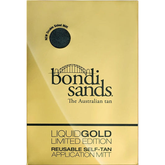 Bondi Sands Liquid Gold application mitt for even self-tanning, part of Bondi Sands bath brush collection.