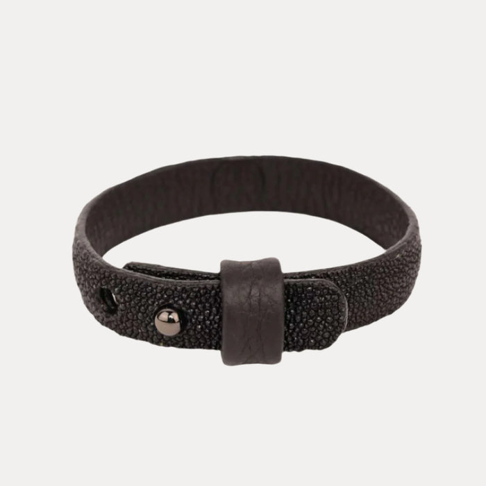Stingray Black Wrist Wrap Bracelet For Men | BuDhaHomme by BuDhaGirl