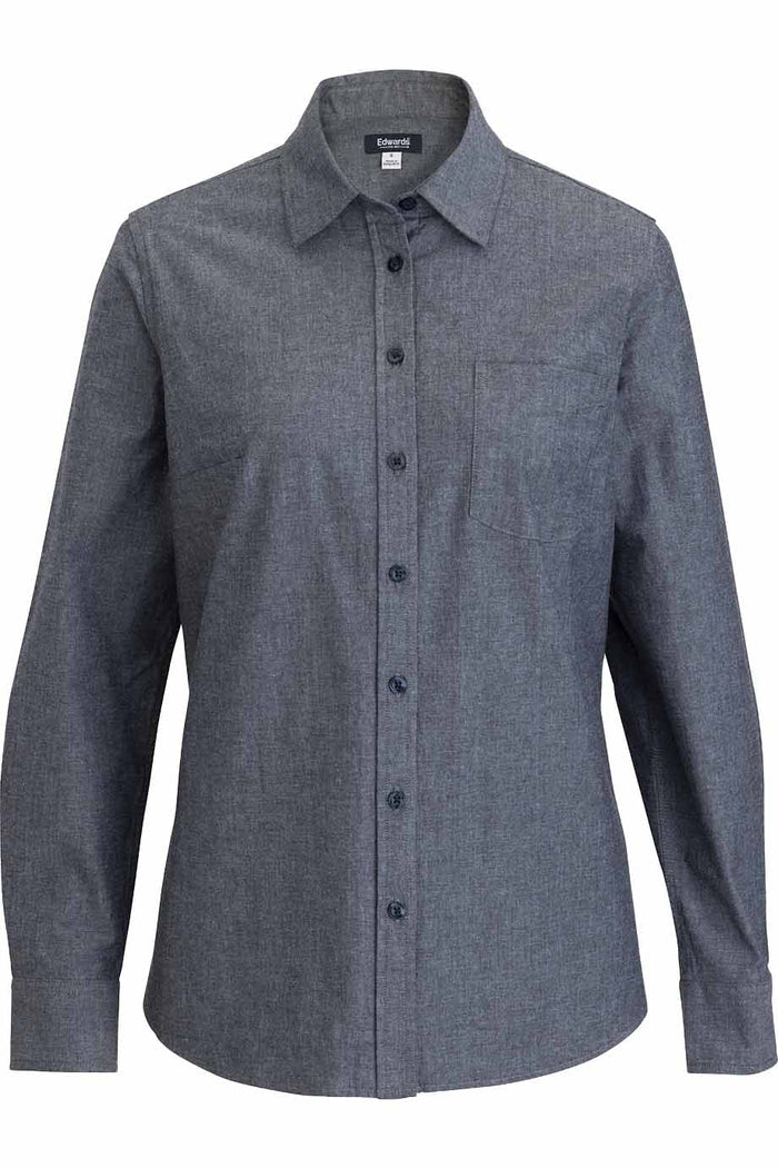 CHAMBRAY LONG SLEEVE LADIES SHIRT