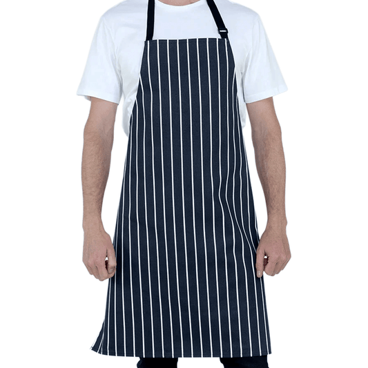 Chef Bib Apron Printed Navy/White - TEM IMPORTS™