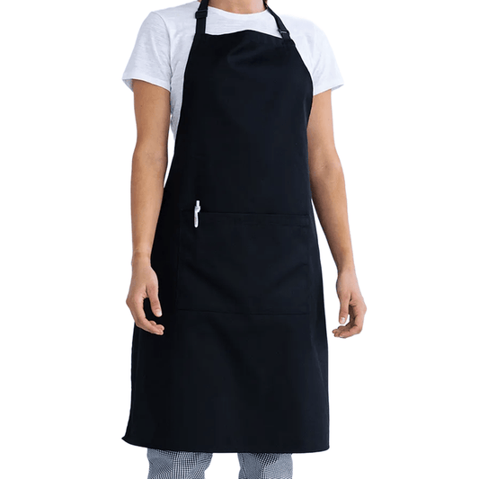Chef Bib Apron With Pocket Black - TEM IMPORTS™