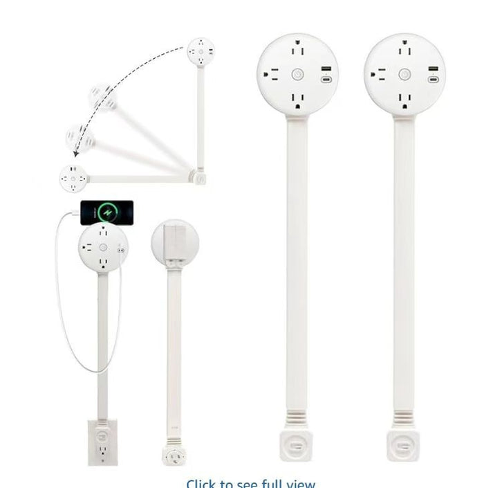 Compact Multi Socket Power Strip Extender With EU Plug 70 Cm