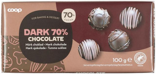 Coop Baking Chocolate 70% Dark 100g - Soposopo