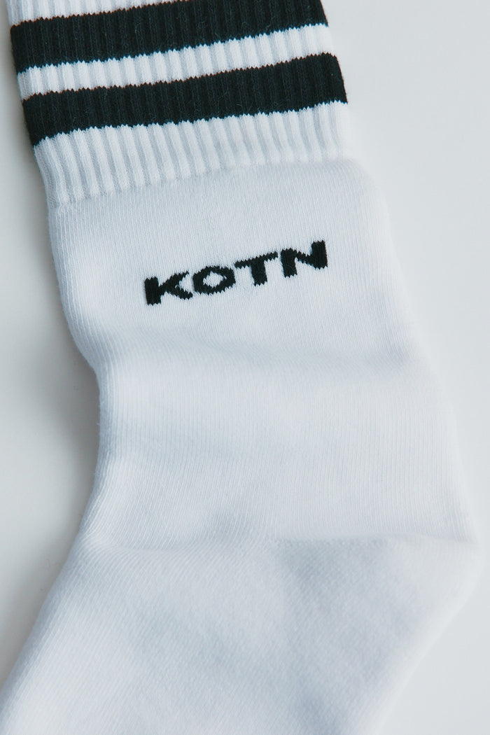 Crew Socks in Black Stripe