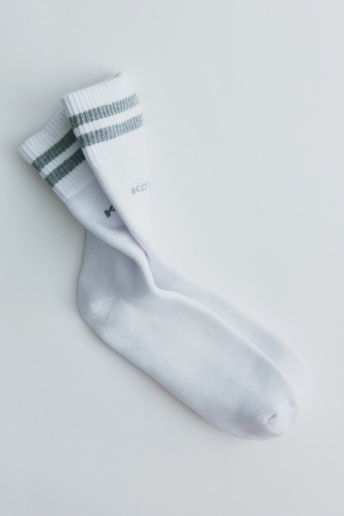 Crew Socks in Grey Mix Stripe