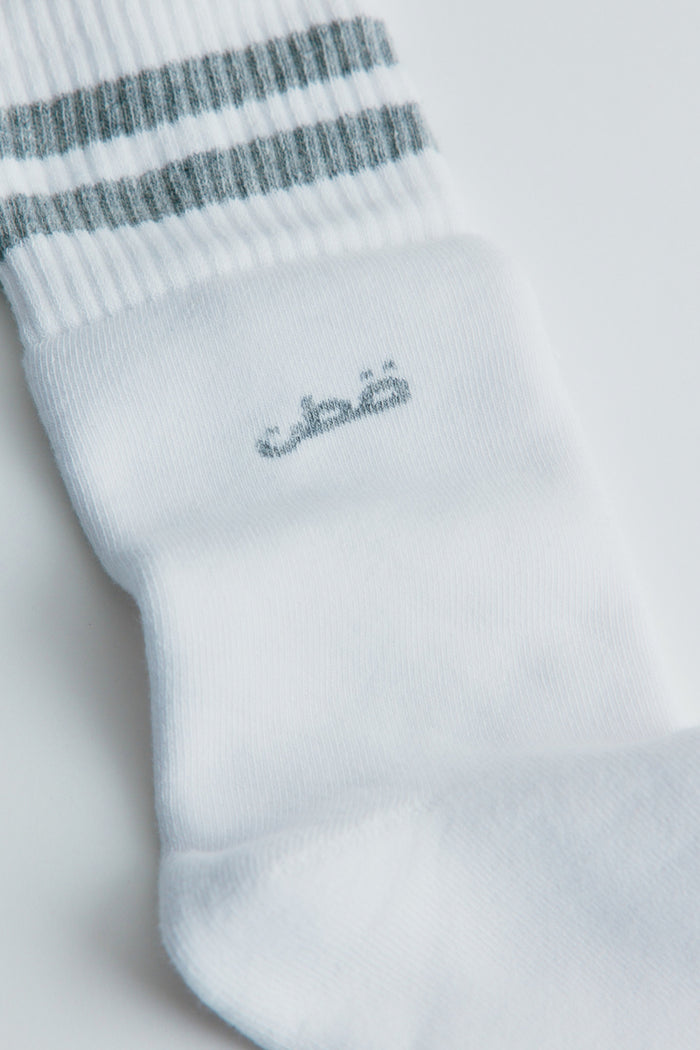 Crew Socks in Grey Mix Stripe