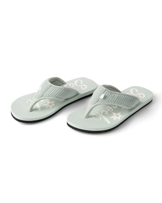 Cube Womens Waffle Cord Flip Flops in Light Green