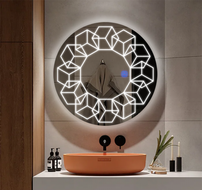 Cubicles Bathrooom Led Mirror with Touch Sensor & Dimmable (3 Lights Integrated)