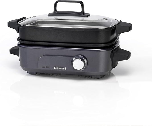 Cuisinart Cook In 5 in 1 Multi Cooker - Grill, Sear, Steam, Simmer and Cook - Non-Stick - Midnight Grey - GRMC3U - Shoppers-kart.com