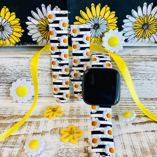Cute Daisy Print Silicone Band For Fitbit Versa 1/2 - Fancy Bands