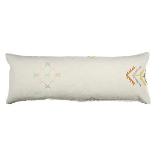 Dahlia handmade Moroccan Sabra Cactus Silk Lumbar Pillow (14x36)